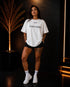 Oversize T-Shirt благодарю – MSIMI. cleaner Textprint weiß