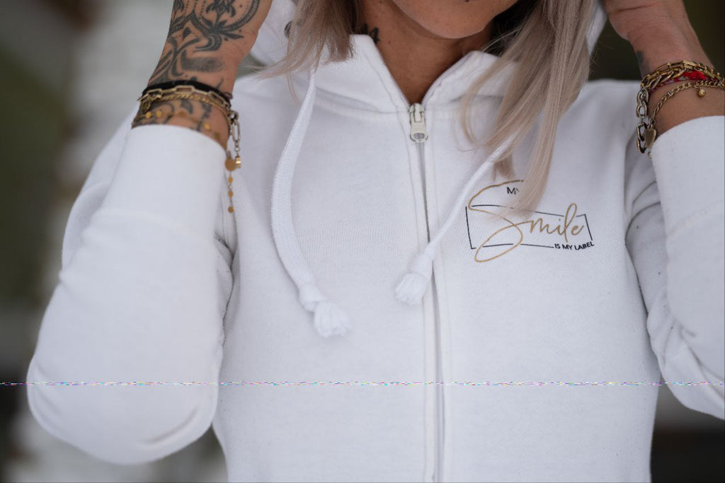 Zip Hoodie "My Smile Is My Label"